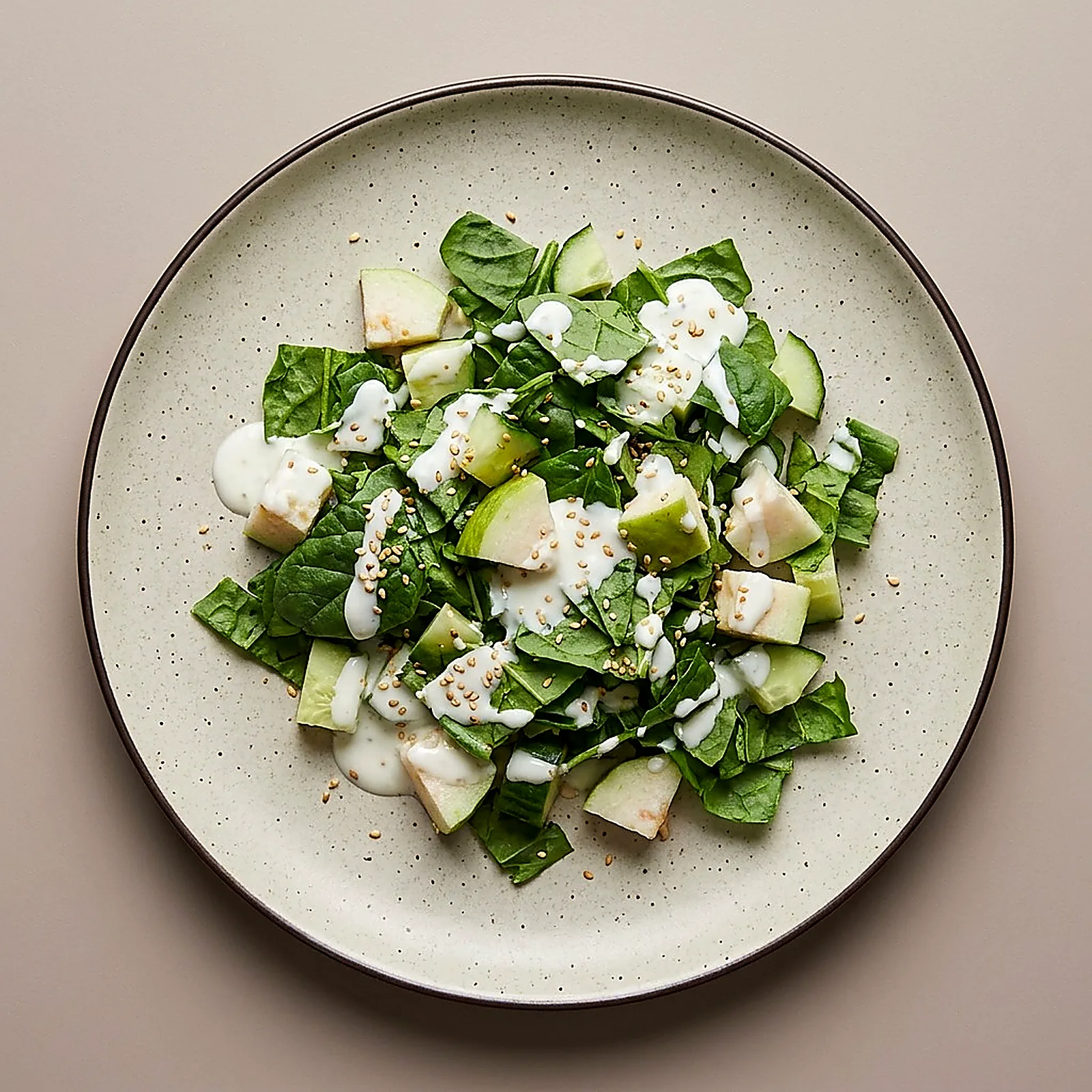 Ensalada de espinacas con guayaba